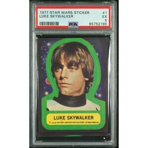 Star Wars 1977 Luke Skywalker Sticker Card #1 PSA 5 CERT#65752185